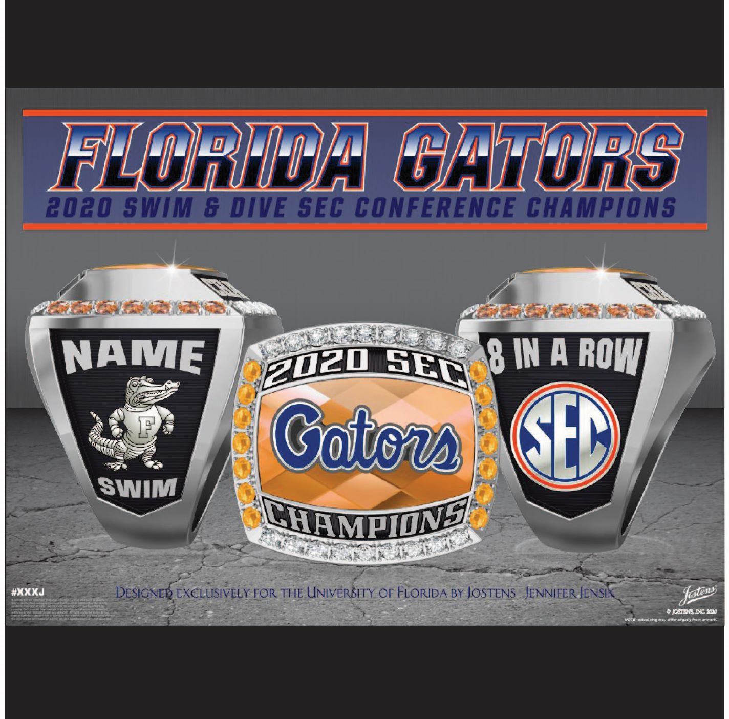 University of Florida Men's Swimming & Diving 2020 SEC Championship Ring