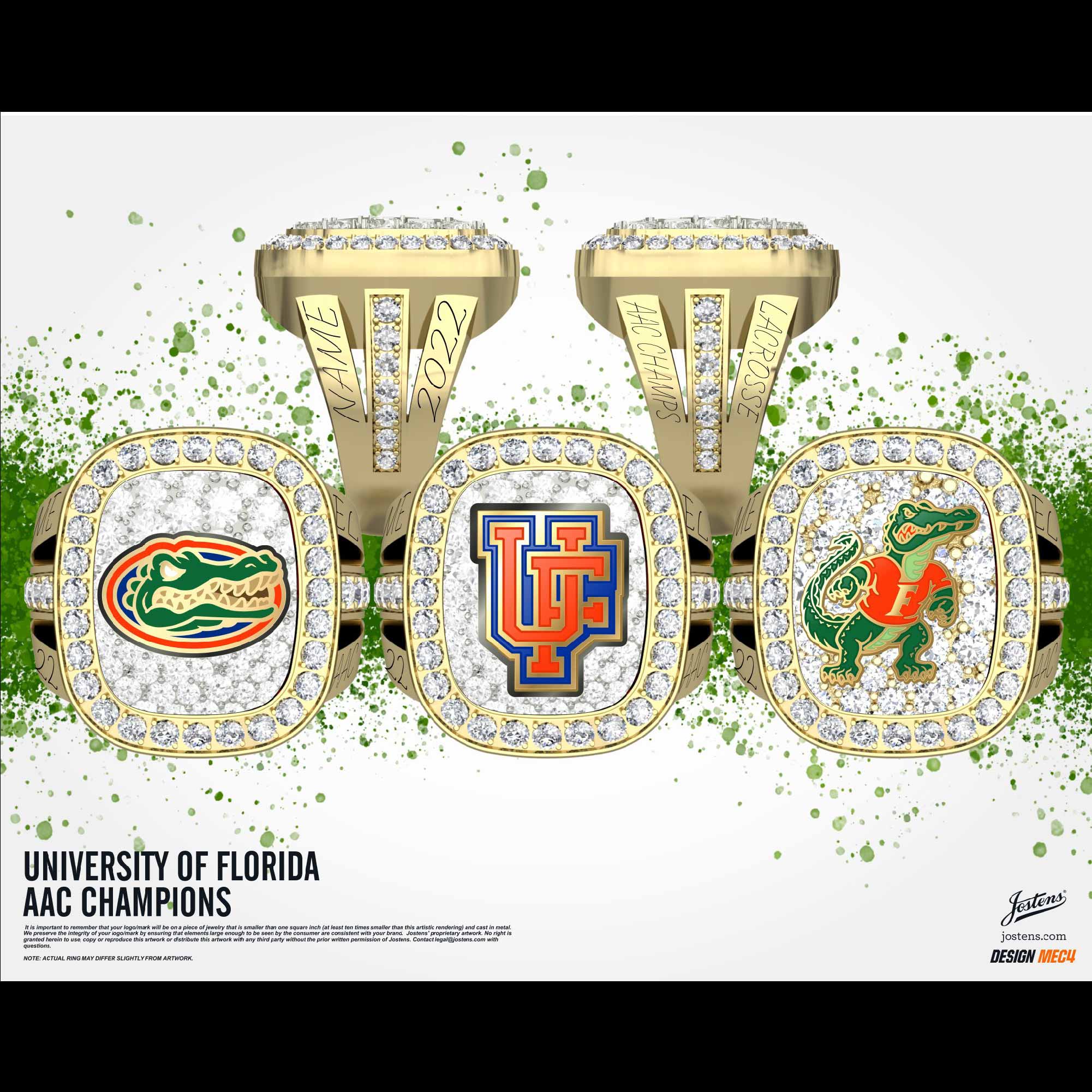 University of Florida Women's Lacrosse 2022 AAC Championship Ring