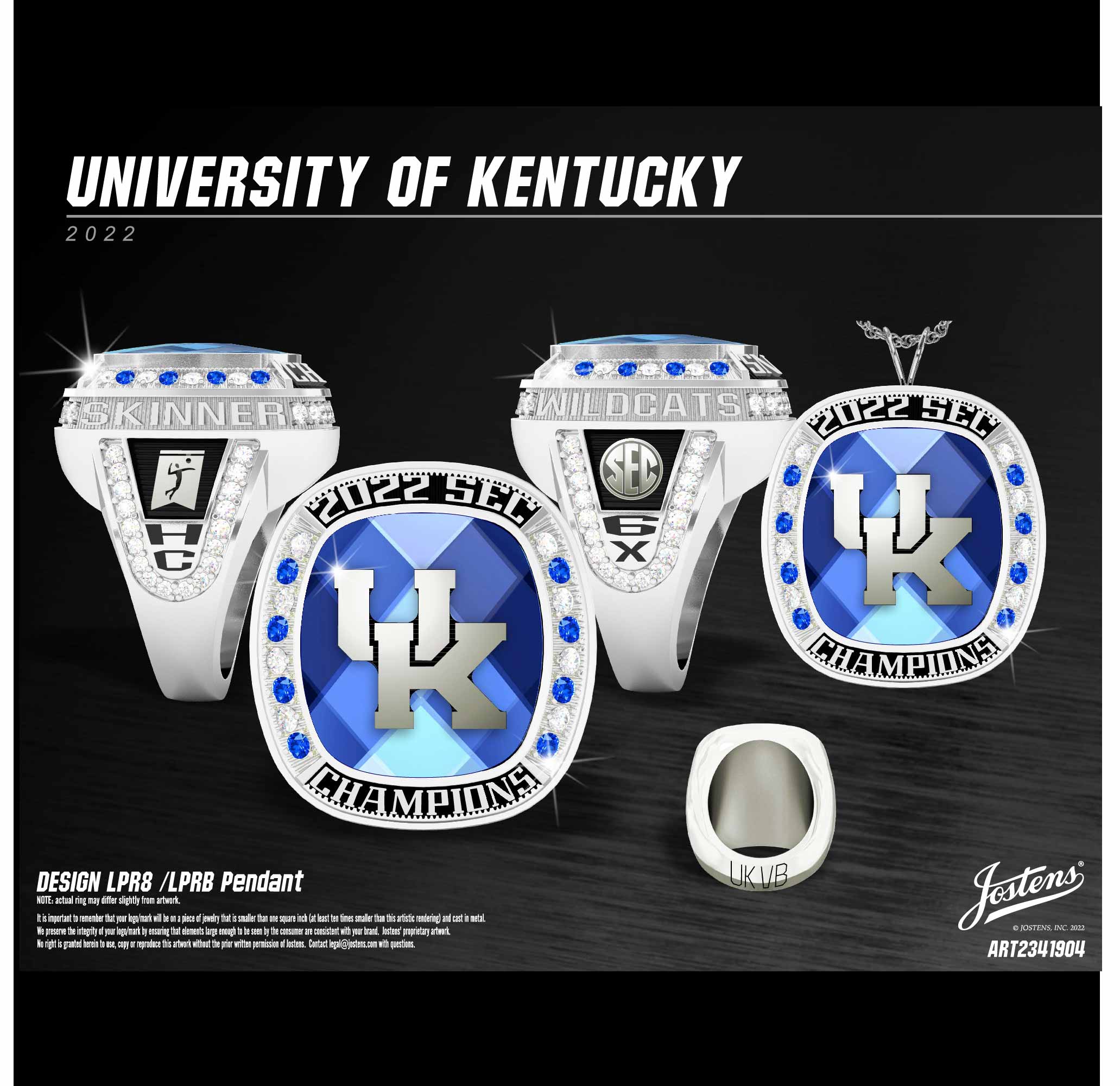 University of Kentucky Women's Volleyball 2022 SEC Championship Ring