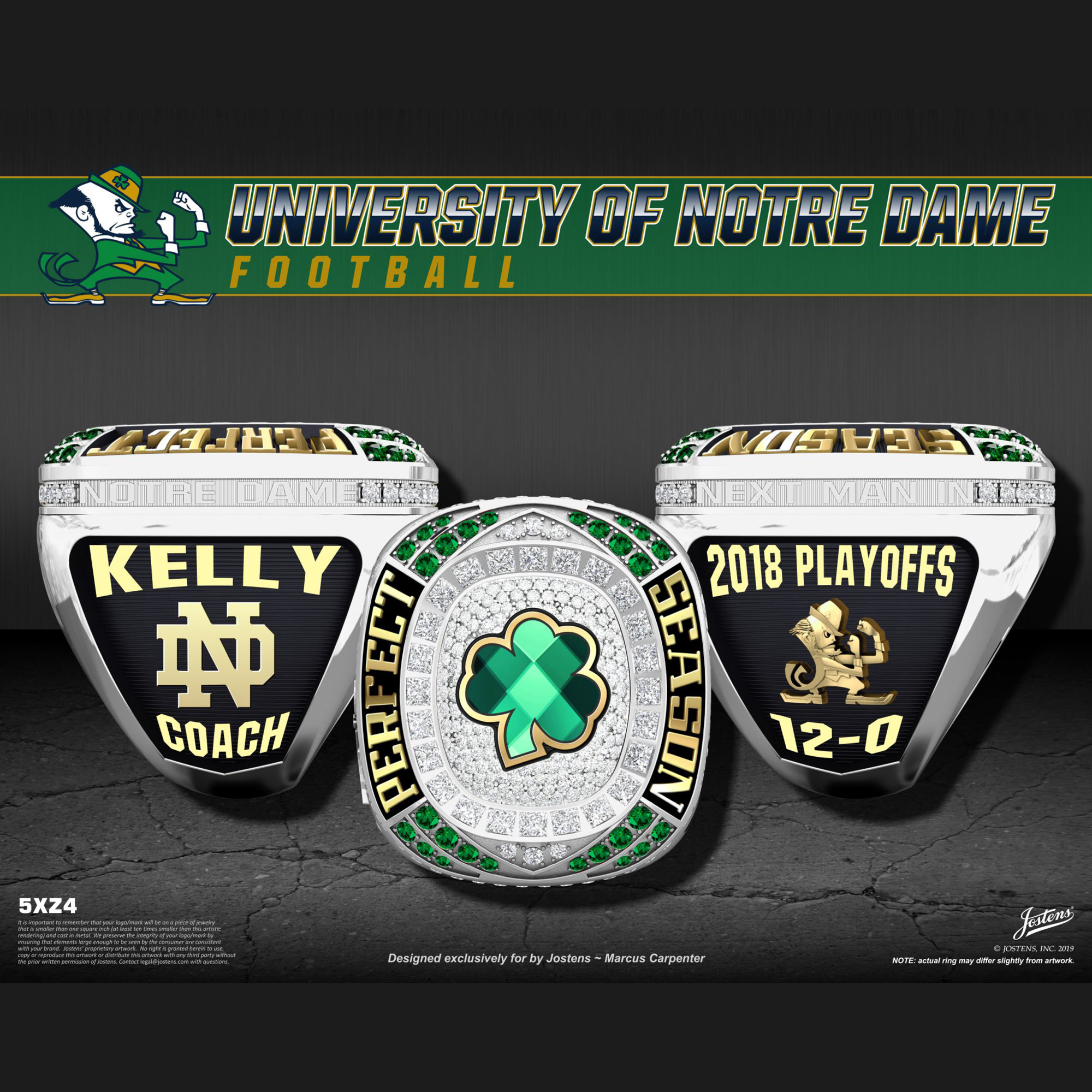 University of Notre Dame Men's Football 2018 Championship Ring