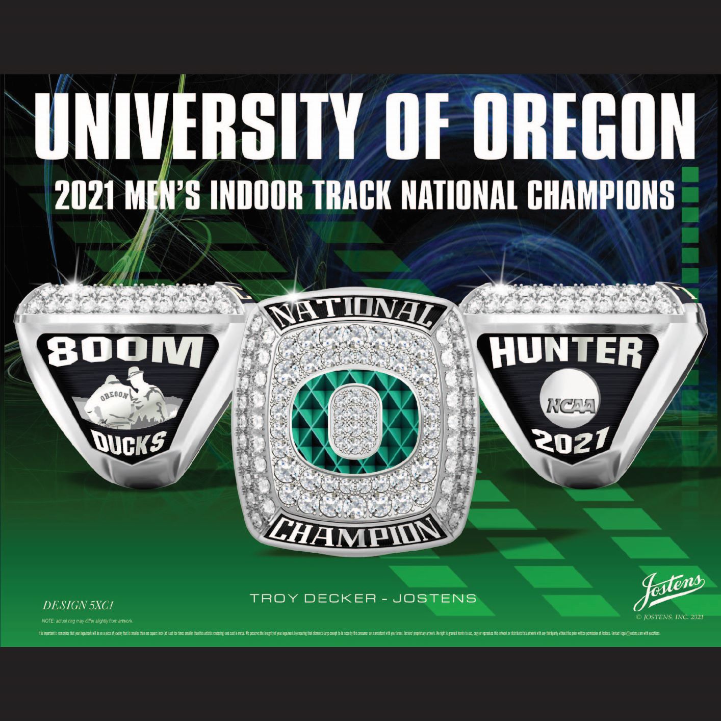 University of Oregon Men's Track & Field 2021 National Championship Ring