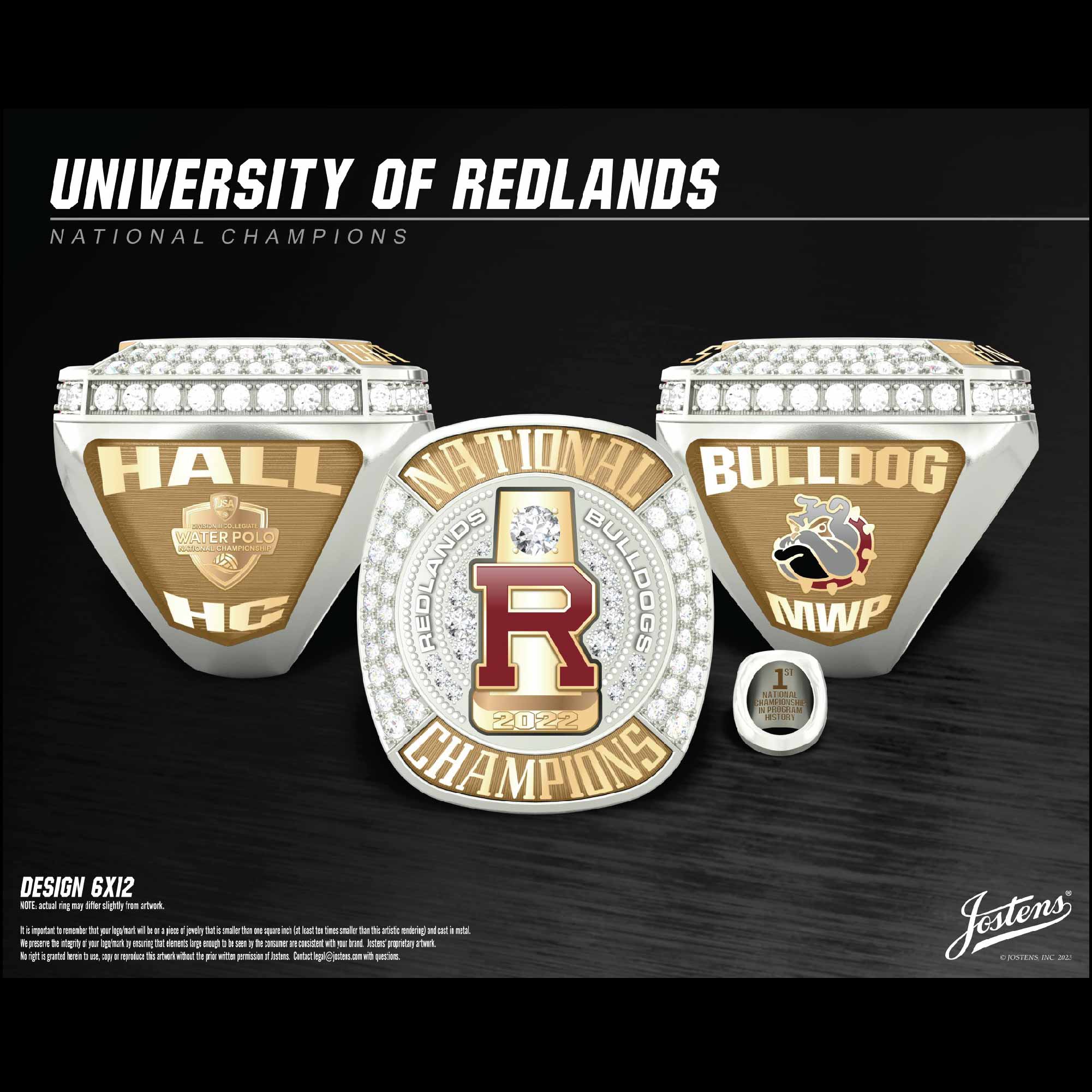 University of Redlands Men's Water Polo 2022 National Championship Ring