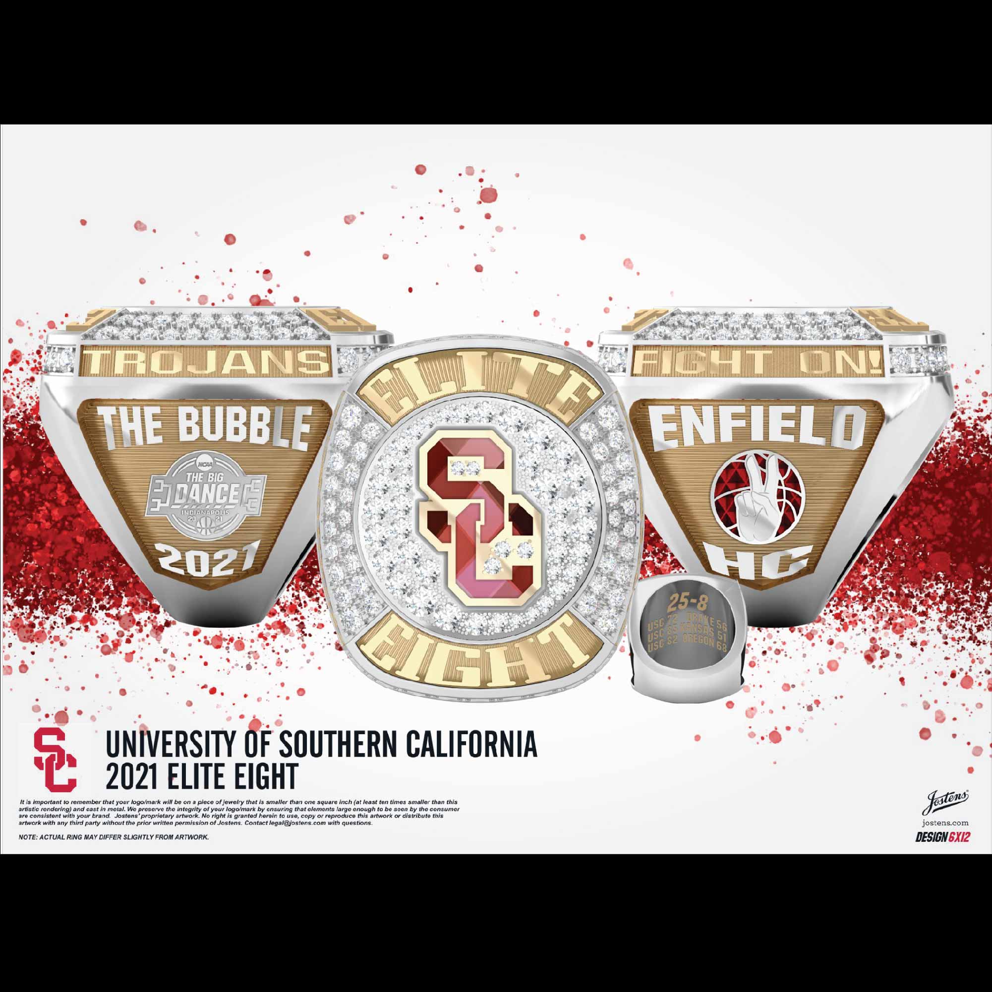 USC Men's Basketball 2021 Elite 8 Championship Ring