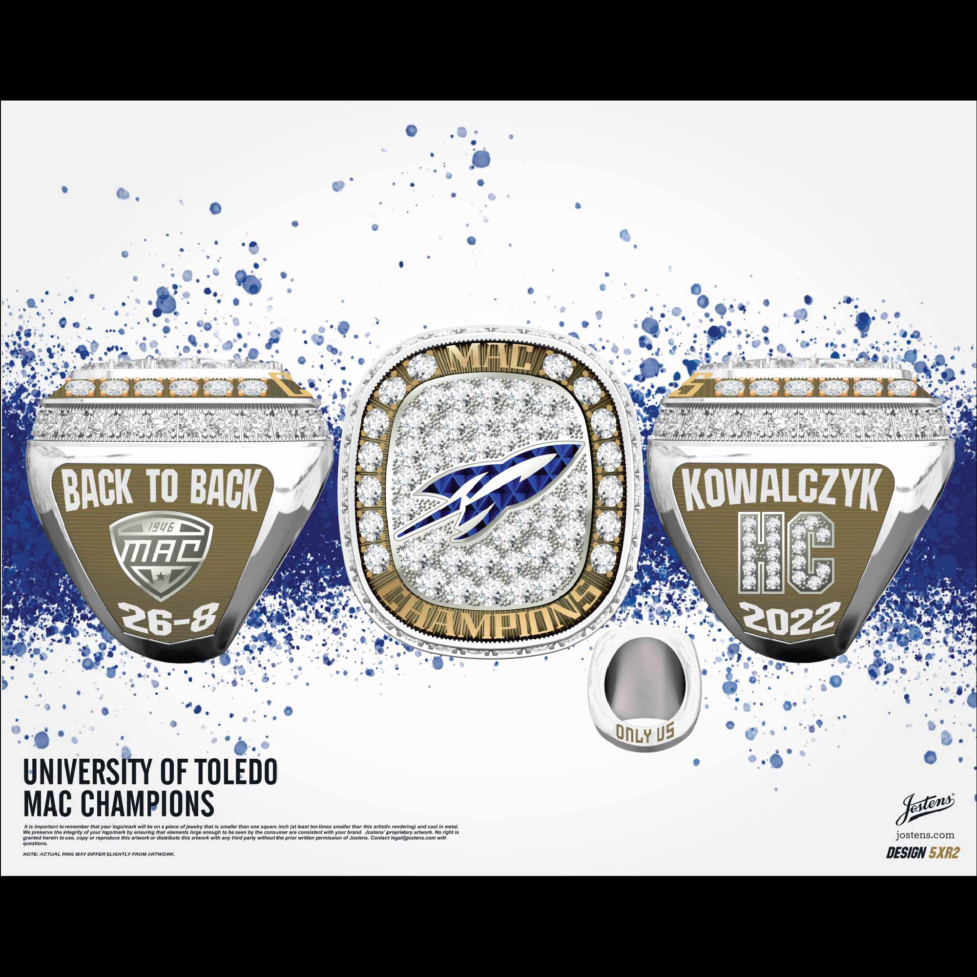 University of Toledo Men's Basketball 2022 MAC Championship Ring