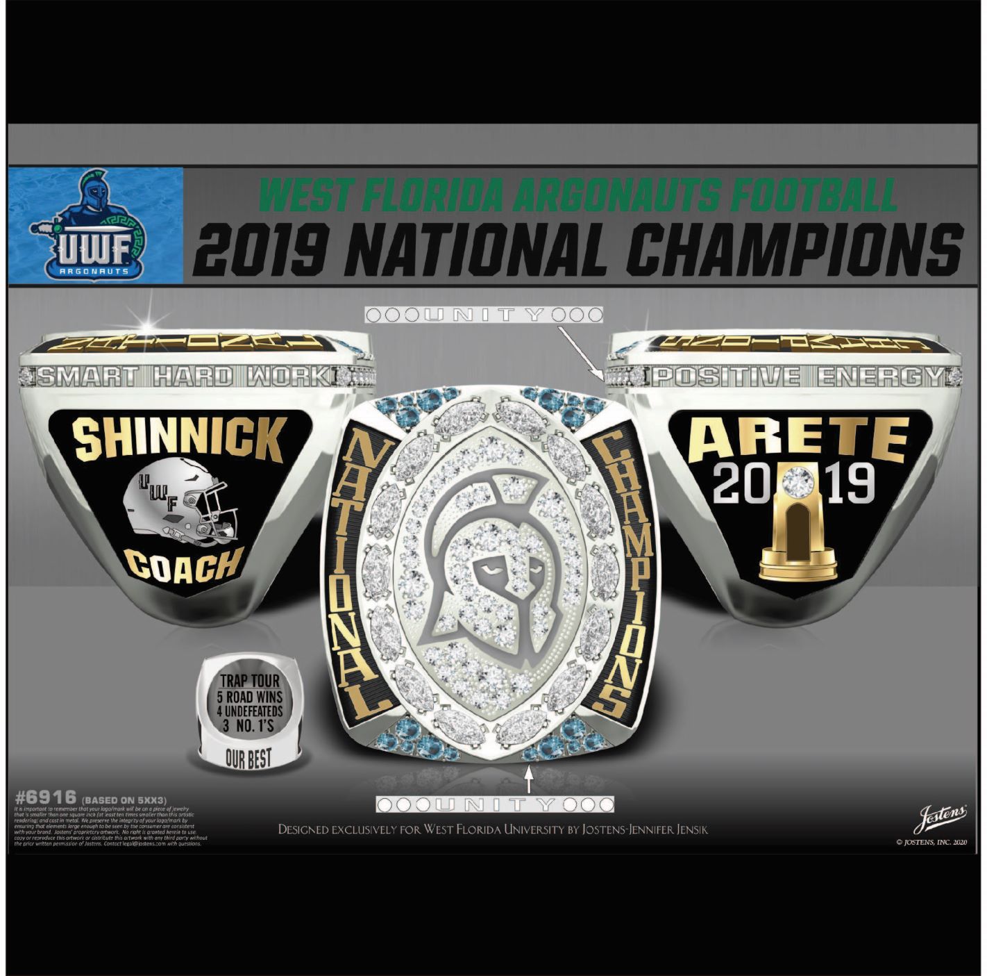 University of West Florida Men's Football 2019 National Championship Ring